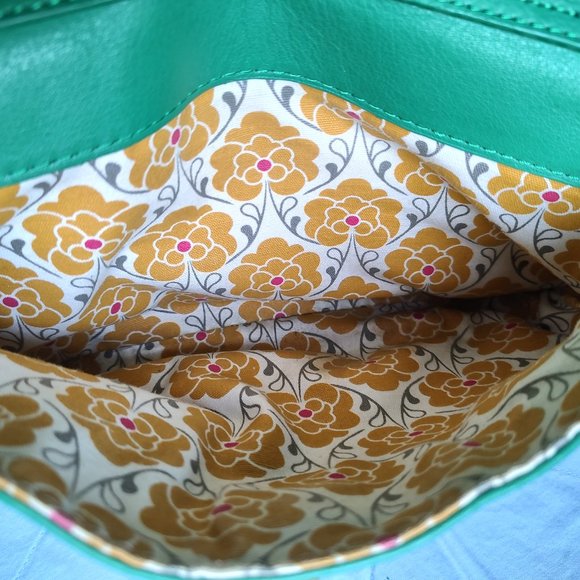 EMMA FOX fold over LG. Kelly Green Satchel Crossbody - Picture 6 of 12